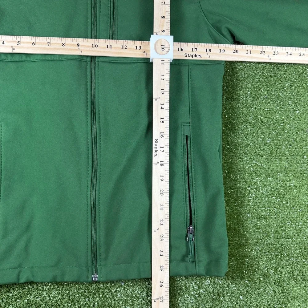 Columbia Mens Green Softshell Full Zip Fleece Lined Jacket Small Outdoor Coat